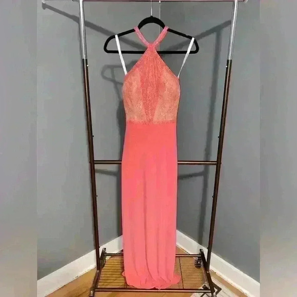 Sherri Hill Dresses & Skirts - Sherri Hill Women’s Coral Pink Formal Dress Prom dress long beaded size 8